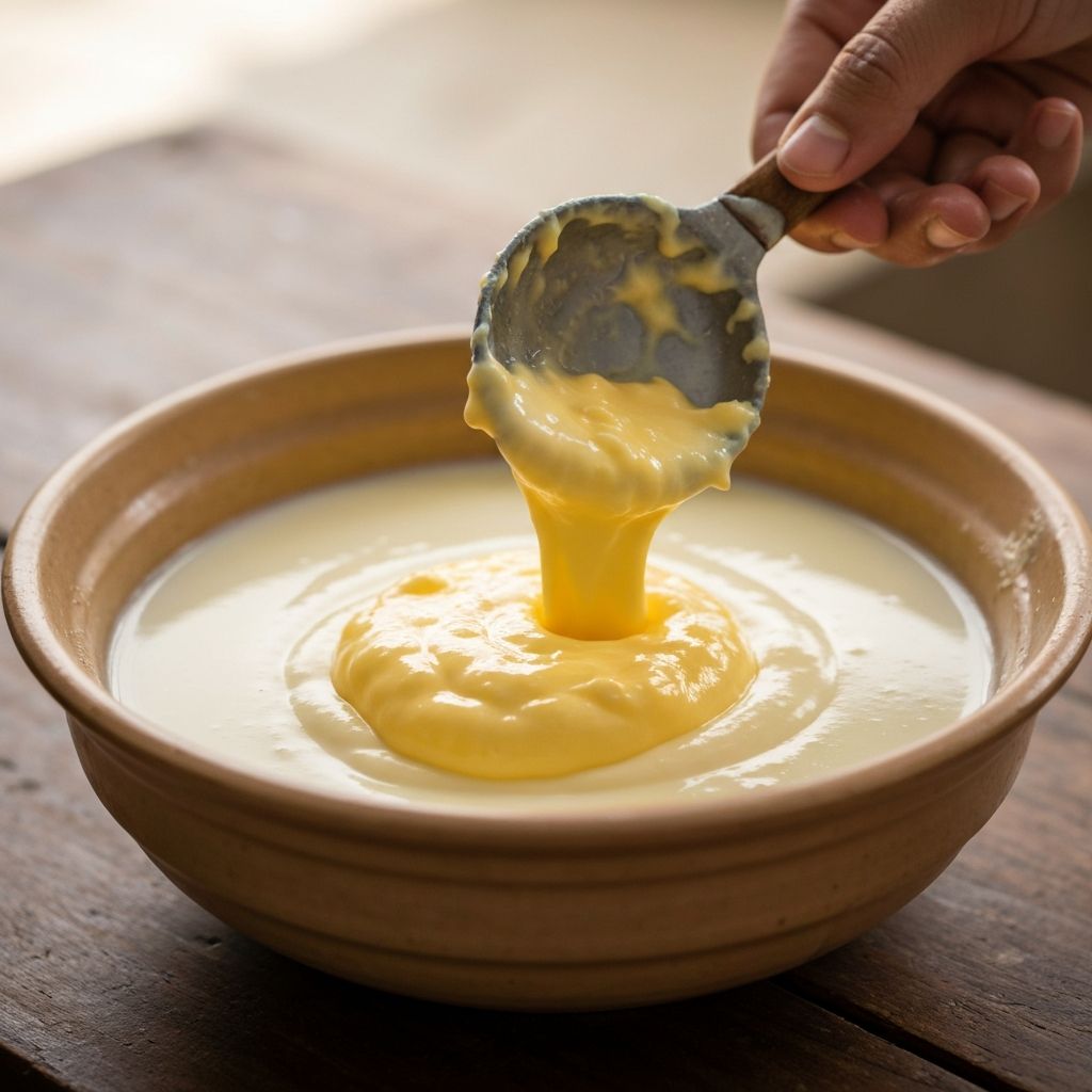 Butter Collected in Bowl